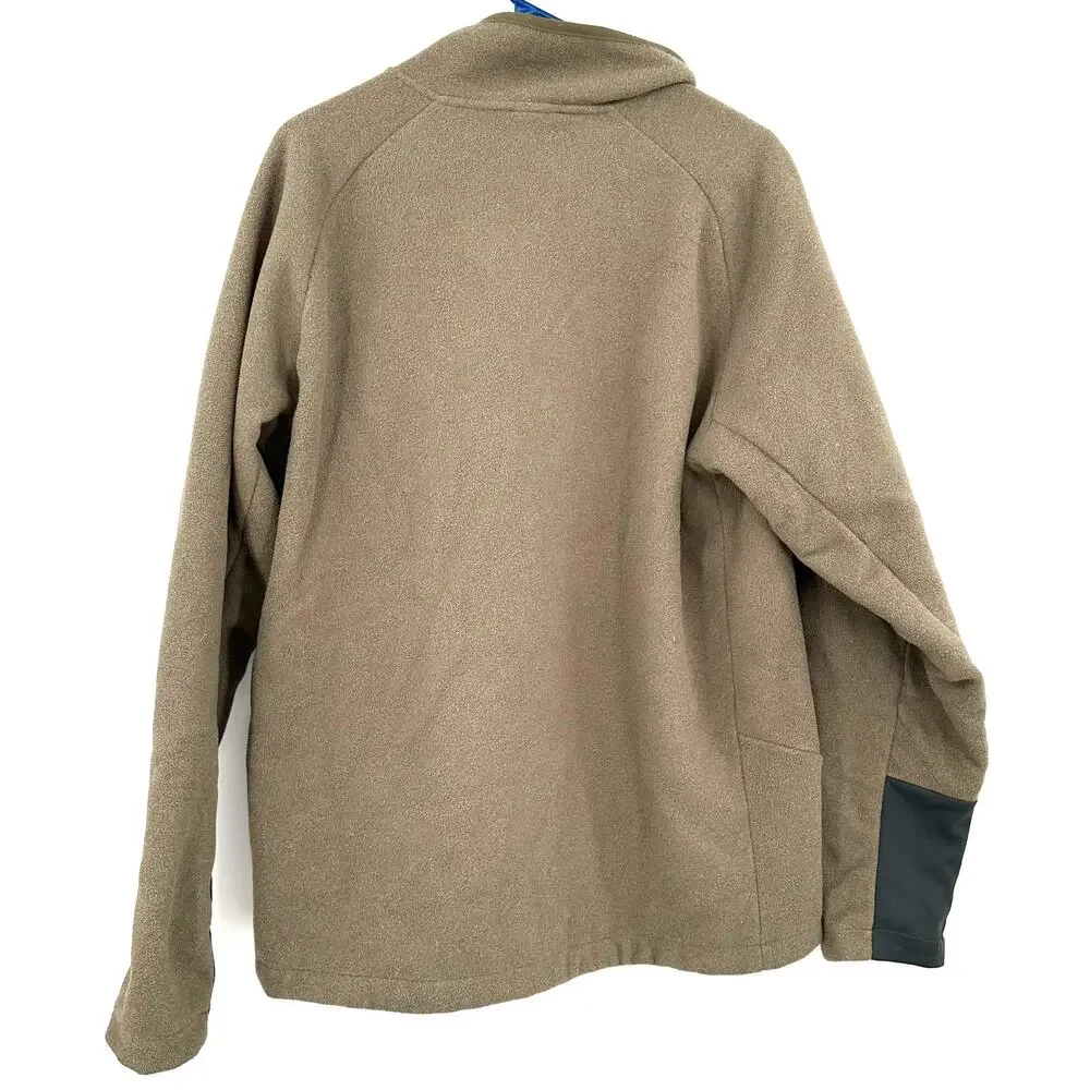 The North Face‎ Size Large Zip Up Jacket Tan Gray Zipper Pocket Polyester